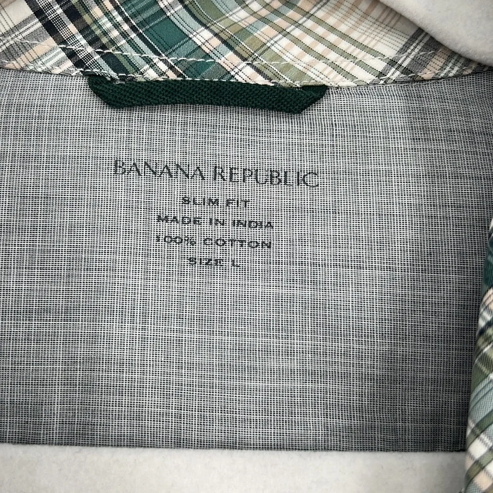 BANANA REPUBLIC PLAID COTTON SHIRT‎